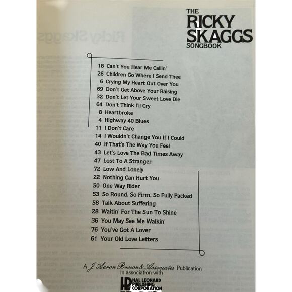 Ricky Skaggs Songbook Piano Vocal Guitar Hal Leonard VTG 1983 Highway 40 Blues - Picture 3 of 5